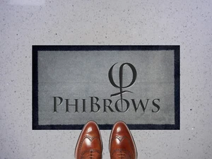 Personalised Logo Mat Engraved Nylon Door Mat Internal Light Grey 40cm x 70cm - Picture 1 of 7