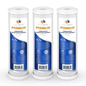 "Cartucho filtro de agua bloque de carbono coco 3PK Premium Aquaboon 5mic 10x2,5" - Imagen 1 de 1