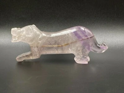 Old Antique Amethyst Quartz Tiger Figure Bead Pendant Ancient Pyu Culture Burma - Image 1 of 4