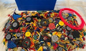K'NEX 12 pounds of rods, connectors, spacers & misc. pieces in blue case - Picture 1 of 8