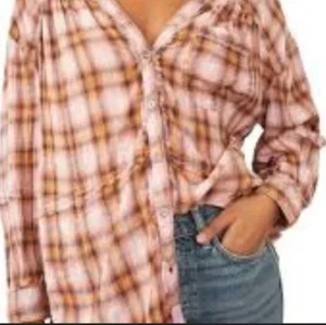 Free People We The Free One of The Boys Plaid Shirt Top Printed Tie Back New XS - Picture 1 of 1