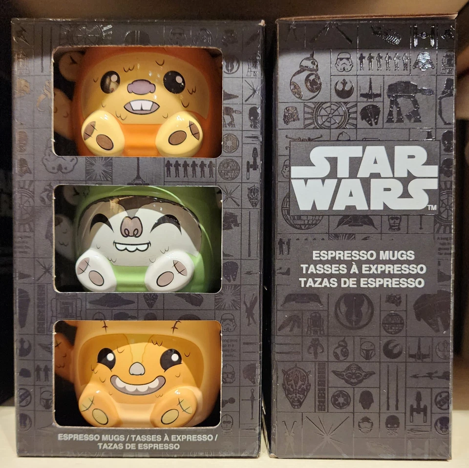 Disney Star Wars Ewok Espresso Mugs - Set of 3 Ceramic Mugs BRAND NEW! Yub Nub!! - Image 1 of 1
