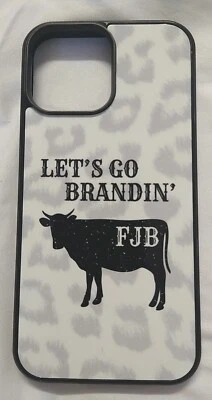 Чехол Let's Go Brandon для iPhone 13 Pro Max. Черно-белый с серой графикой Bull FJB  - Изображение 1 из 3