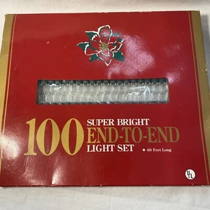 Holiday Time Clear Super Bright End To End Light Set 100 Warm Glow 46 Ft NOS - Picture 1 of 8