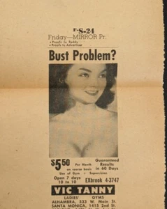 Vintage Vic Tanny Fitnessstudio Drucker Beweis Werbung - Sammlerstück Fitness... - Bild 1 von 3