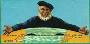 British Rail-Hoek Van Holland-Harwich-Luggage Label/Tag-Stoomvaart Mij Zeeland b - Picture 1 of 5