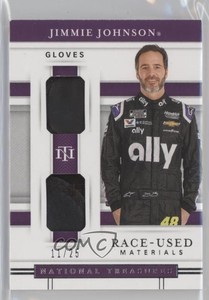 2020 Panini National Treasures Dual Race Used Gloves /25 Jimmie Johnson HOF