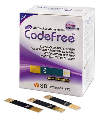 Blood Glucose Test Strips 100 Count For SD CodeFree Blood Glucose Meter mg/dL - Image 1 of 2