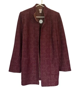 NEW CHICO'S Womens Burgundy & Gold Structured Blazer Jacket Size 0 4 S Workwear - Picture 1 of 10