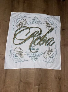 Vintage Reba Mcentire 1991 Tour Handkerchief Scarf White Gold Turquoise - Picture 1 of 5