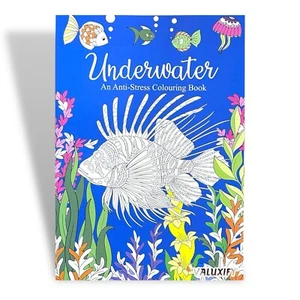 ANTI STRESS COLOURING BOOK  UNDERWATER  COLOUR THERAPY MIND RELAX A4 - Imagen 1 de 8