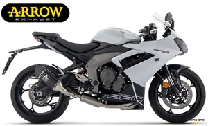 FULL EXHAUST SYSTEM ARROW RACING ALUMINIUM DARK FOR TRIUMPH DAYTONA 660 - Picture 1 of 2