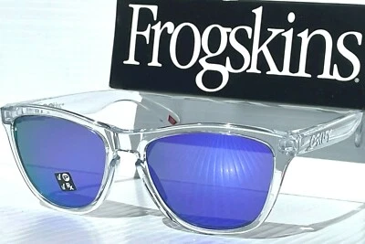 NEW Oakley Frogskins Shiny Clear POLARIZED Galaxy Violet Sunglass 9013 - Image 1 of 4