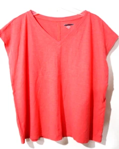 Eileen Fisher Women's Hemp Organic Cotton Boxy Jersey V-Neck Tee size XL - Picture 1 of 4