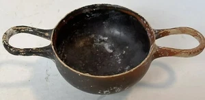 Ancient Greece Pottery Magna Graecia 6th-4th Cent BC. Two Handled Blackware Bowl - Picture 1 of 23