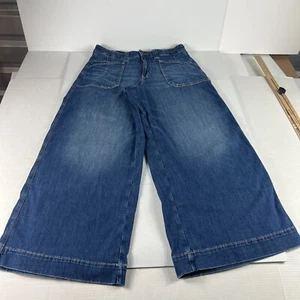 American Eagle Jeans Women 35x29 Super Hi Rise Ultra Wide Leg Blue Denim Tag 12R - Picture 1 of 20