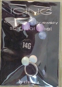 Pink Blue Green 14G Surgical Steel Silver Nose Ring Mother's Day Gift - Picture 1 of 5