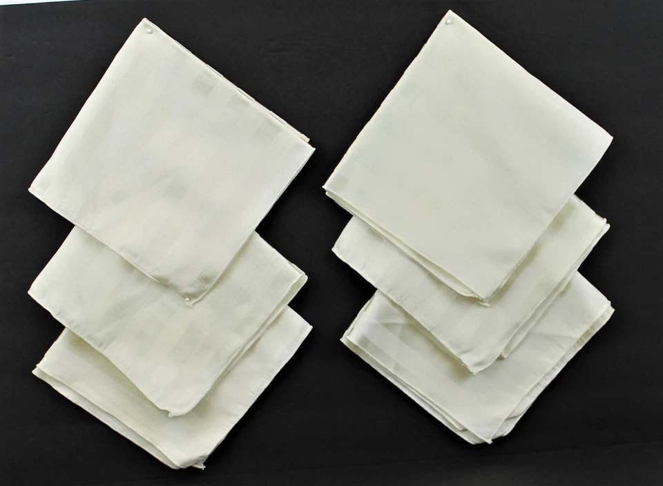 Juego de 6 servilletas de tela marfil satinado rayas mesa de cena fiesta 16"x16" Foto 1 de 3