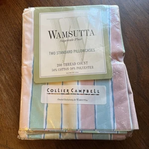 Wamsutta Supercale Plus 2 Standard Kissenbezüge Collier Campbell Streifen NEU (ls) - Bild 1 von 7