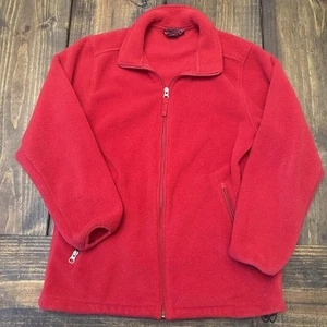 Women’s Lands XS Red Full Zip Fleece Jacket, Size 2-4, Made In USA - Picture 1 of 6