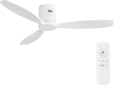 Sofucor 52'' Low Profile Ceiling Fan Remote Control without 52 inch, White  - Image 1 of 4