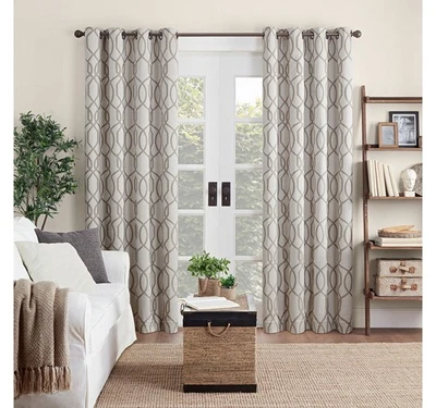 eclipse Grommet Top 100% Blackout Single Curtain Panel Taupe Brown 50x108 - Image 1 of 4