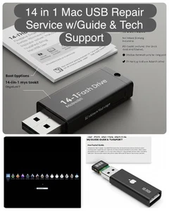 128GB Bootable USB 3.0 Flash Drive macOS Installer (14-in-1)for Repair & Install - Picture 1 of 3