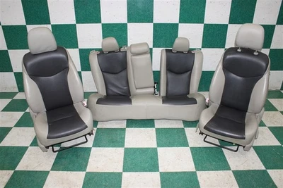 12' PRIUS *RESKIN* Black Gray Leather Dual Manual Front Buckets Backseat Seats Foto 1 de 4