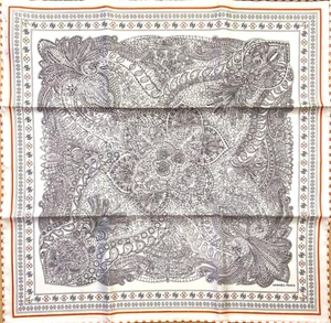 HERMES Carre 55 LE JARDIN DE LA MAHARANI Silk Scarf Bandana Orange Unused w/ Box - Picture 1 of 11