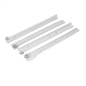 12" Roller Wheel Cabinet Drawer Keyboard Slide Glide Runner White 1Set - Picture 1 of 3