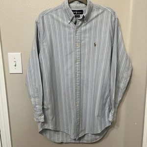 Ralph Lauren Hemd Herren 15,5-32"Yarmouth Blue Stripe Oxford Button Down - Bild 1 von 7