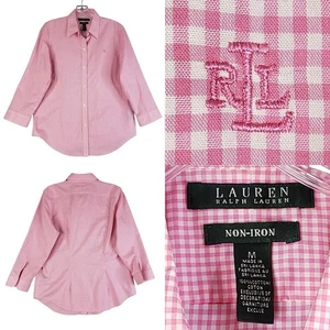 Polo Ralph Lauren LRL Shirt Women’s Size Medium M Pink Gingham Button Down - Picture 1 of 10