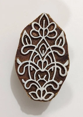 Indian Wooden Textile Stamps Wood Printing Block Floral Stamp Décor Block AZ-62 - Image 1 of 4