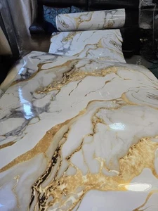 3D New Panel Golden Marble Wallpaper for Feature Walls, Bathroom, Kitchen, Etc. - Picture 1 of 24