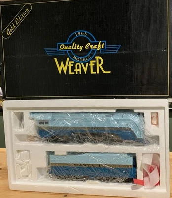 Weaver Gold Edition O Brass 3 Rail Santa Fe Blue Goose Hudson 4-6-4 Mint In Box - Image 1 of 4