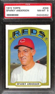1972 TOPPS #358 SPARKY ANDERSON PSA 8 NM-MT 04243452 - Picture 1 of 2