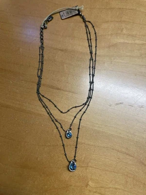 NUEVO Uno de 50 STAR'S RAIN Triple Collar Plateado Cristal Azul Colgantes Foto 1 de 2