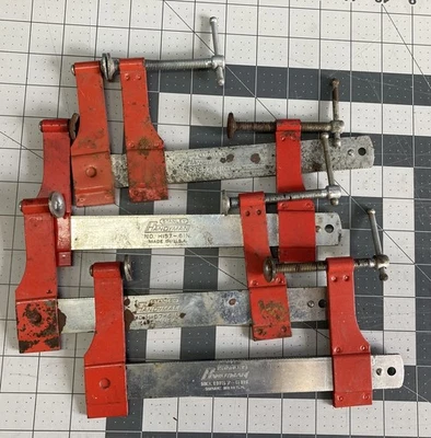 4 винтажных Stanley Handyman No H-157 6 «дюймов зажим лот б/у винтажный красный сделано в США - Изображение 1 из 3
