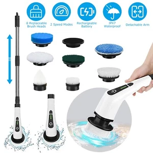 7in1 Electric Spin Scrubber Handheld Arm Kitchen Cleaner Cordless Cleaning Brush - Picture 1 of 15