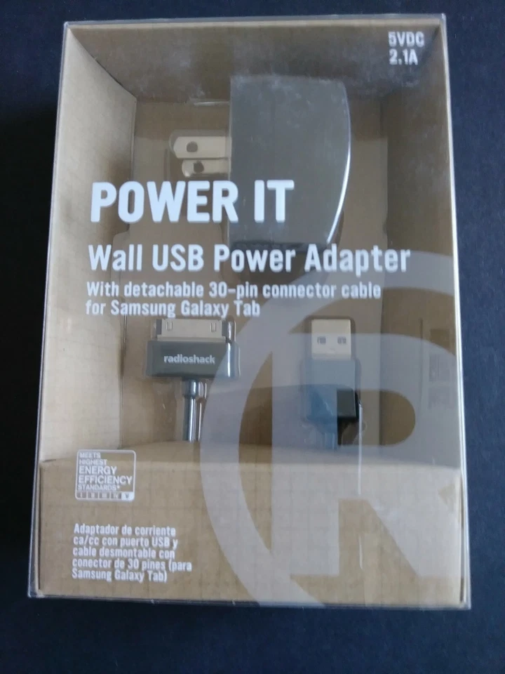 Cable desmontable cargador de pared Samsung Galaxy Tab 5VDC 2.1A 30 pines de RadioShack Foto 1 de 2