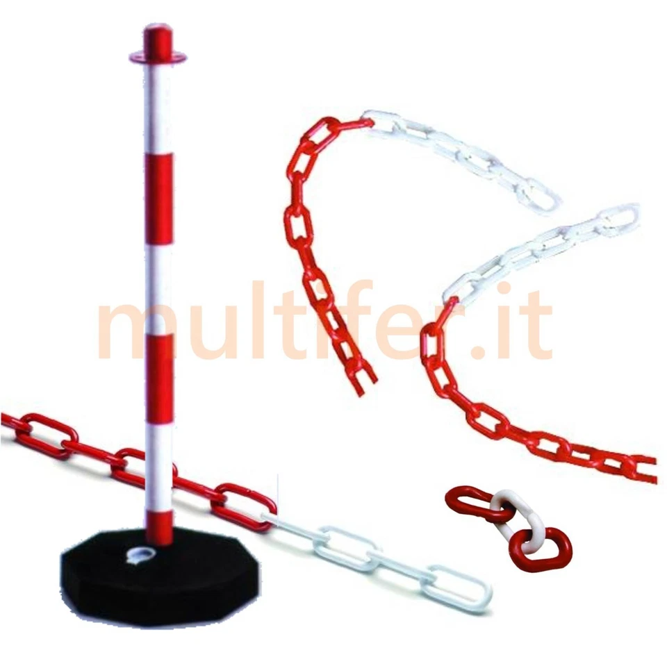 CATENA BIANCO ROSSA, PALETTO SEGNALAZIONE DELIMITAZIONE (SEGNALETICA) MOD. VARI - Immagine 1 di 1