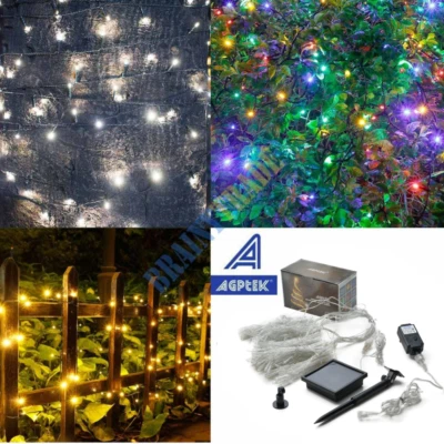 300 LED Fairy String Curtain Light Solar Power Outdoor Xmas Garden Party Decor - Image 1 of 4