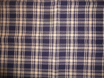 Vtg 1970's Rayon Blend Blue-White Plaid 3 Remnants 45"L x 42"W 3 1/2 yards Total - Image 1 of 2
