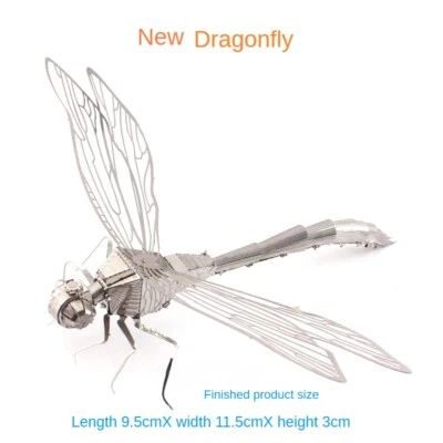 3D Dragonfly Metal Puzzle Model DIY Assembly Puzzle Creative Adult Toys - Image 1 of 3