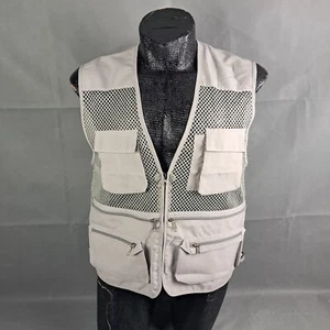LA Gear Mens Utility Fishing Vest Large Gray Multipocket Outdoors Performance - Picture 1 of 14