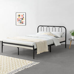 En casa cama de metal cama 140x200cm bastidor Design cama dormitorio de metal negro
