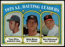 1972 Topps '71 AL Batting Leaders - Tony Oliva / Bobby Murcer / Rettenmund