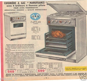 Publicité 1964 - Cuisinière à gaz - Manu France - Imagen 1 de 1