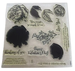 CTMH Acrylic Stamp Set Beloved Bouquet Peony Flowers Love You My Acrylix S1601 - Picture 1 of 9