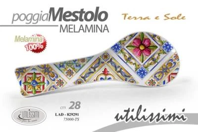 POGGIAMESTOLO POGGIA MESTOLO UTENSILI CUCINA FIORI MELAMINA TERRA E SOLE  28CM - Immagine 1 di 4
